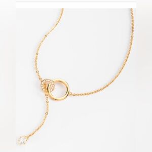 Elegant Gold Plated Interlocking Circle Necklace
